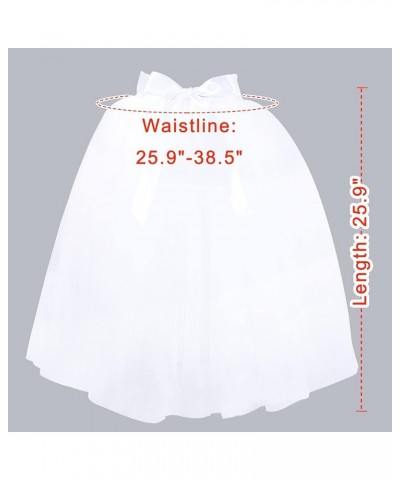 Tulle Skirt for Women,7 Layer Knee Length Tutu Skirts for Wedding Prom Skirt White $25.36 Skirts