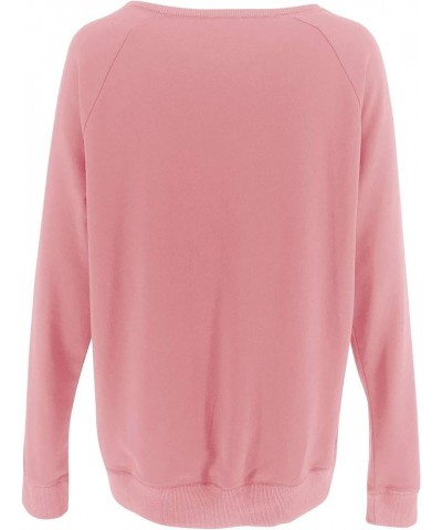 Women's Casual Crew Neck Sweatshirts Raglan Long Sleeve Solid Tunic Tops Loose Pullovers Pink $14.87 Hoodies & Sweatshirts