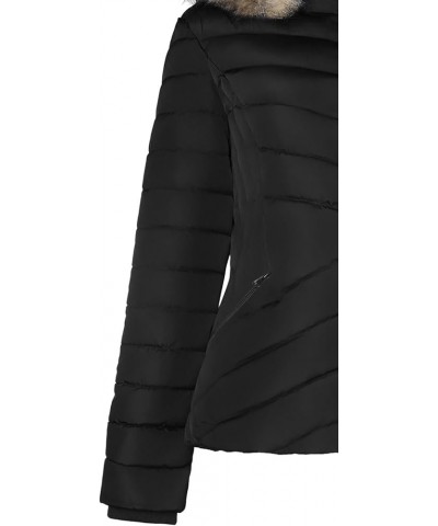 Women's Quilted Winter Bomber Jacket with Pockets Black6 $31.25 Jackets