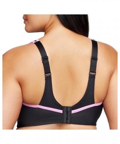 Women's No-bounce Camisole Sports Bra Wirefree 1066 Black/Pink $14.66 Lingerie