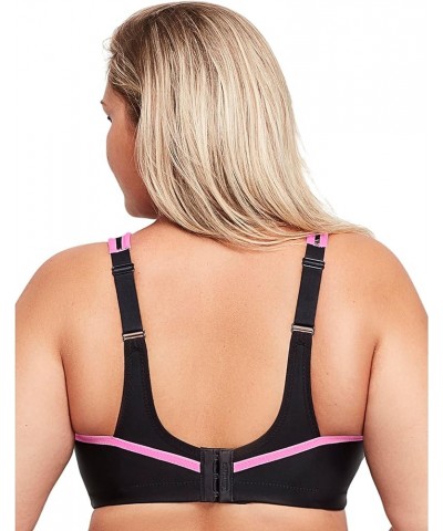 Women's No-bounce Camisole Sports Bra Wirefree 1066 Black/Pink $14.66 Lingerie