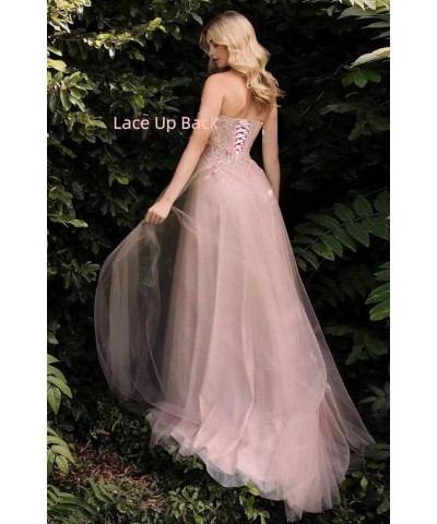 Sparkle Tulle Prom Dresses 2024 Sweetheart 3D Appliques Wedding Dresses Long Formal Evening Ball Gowns with Slit Rust $38.25 ...