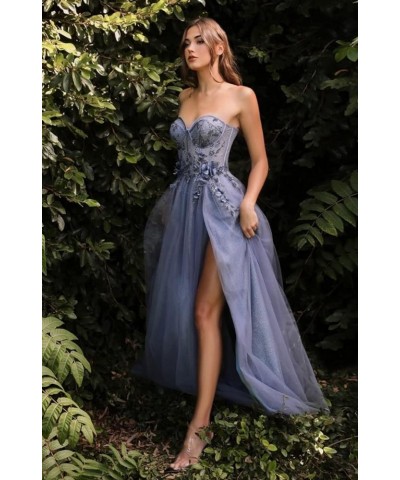 Sparkle Tulle Prom Dresses 2024 Sweetheart 3D Appliques Wedding Dresses Long Formal Evening Ball Gowns with Slit Rust $38.25 ...