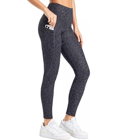 Women's Fleece Lined Leggings Water Resistant Thermal Winter Pants Hiking Yoga Running Tights High Waisted Black Leopard $20....