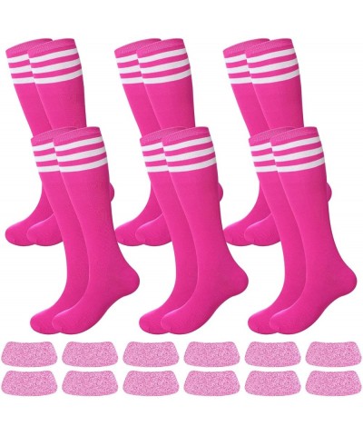 12 Pcs Sport Accessories 6 Softball Soccer Socks 6 Glitter Eyeblack Stickers for Youth Women Adult Sports Supplies Pink $11.5...