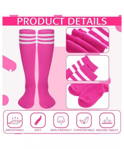 12 Pcs Sport Accessories 6 Softball Soccer Socks 6 Glitter Eyeblack Stickers for Youth Women Adult Sports Supplies Pink $11.5...