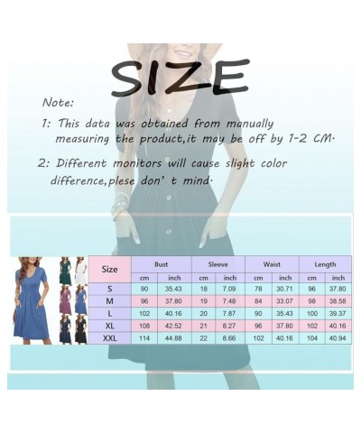 Summer Dresses for Women 2023 Casual Short Sleeve Button Down Midi Sundress A-Line Beach Swing Dress with Pockets 2 Navy $11....