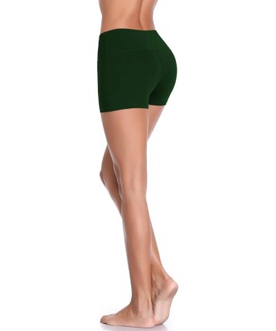 Women's 5" /2" High Waist Stretch Athletic Workout Shorts with Pocket 3 Pack:05 Black,grey,dark Green $15.68 Activewear