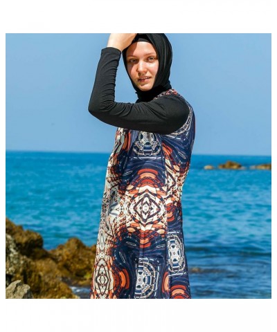 Islamic Long Sleeve Swimsuits for Women Modest Muslim 5 PCS | Full Cover Rash Guard Burkini | Arabic Swimwear Black / M $29.4...