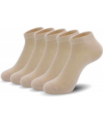 Ultra-Thin Comfort Viscose Bamboo Mesh Ankle Socks for Women -Breathable Lightweight Low-Cut Socks 5 Pairs Khaki $13.19 Activ...