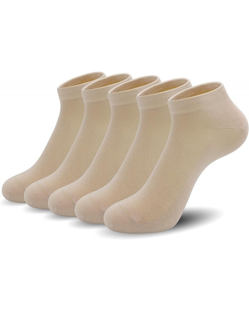 Ultra-Thin Comfort Viscose Bamboo Mesh Ankle Socks for Women -Breathable Lightweight Low-Cut Socks 5 Pairs Khaki $13.19 Activ...