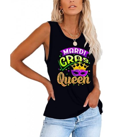 Womens 4th of July Shirt Sleeveless USA Flag Patriotic Summer Tank Tops Mardi Gras Queen $8.24 Tanks