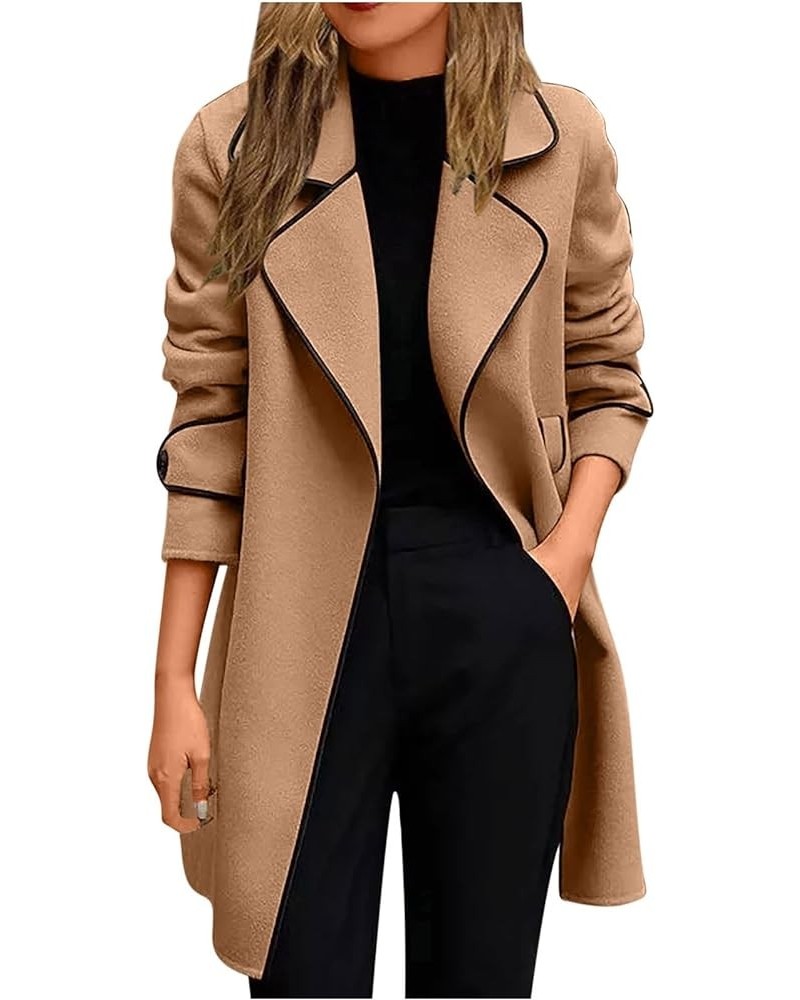 Womens Long Sweater Coats Open Front Lapel Jackets Oversized Winter Jacket for Fall Warm Outwear Outgoing Jackets Brown $15.3...