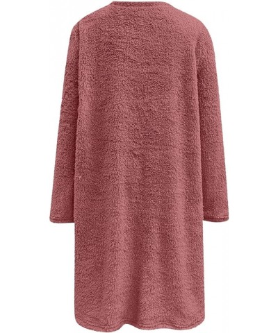 Cute Womens Tops Winter Warm Fleece Thickening Plus Size Casual Loose Lightweight Pullover with Pocket Wine 2 $4.57 Shirts