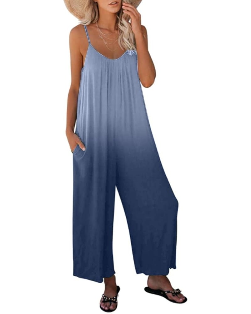 Jumpsuits for Women, Womens Loose Casual Romper Sleeveless Jumpsuits Adjustable Spaghetti Strap Long Pant Jumpsuit Xa03-blue ...