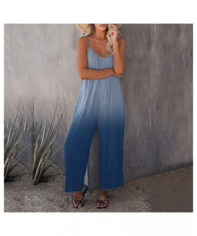 Jumpsuits for Women, Womens Loose Casual Romper Sleeveless Jumpsuits Adjustable Spaghetti Strap Long Pant Jumpsuit Xa03-blue ...