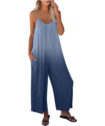 Jumpsuits for Women, Womens Loose Casual Romper Sleeveless Jumpsuits Adjustable Spaghetti Strap Long Pant Jumpsuit Xa03-blue ...