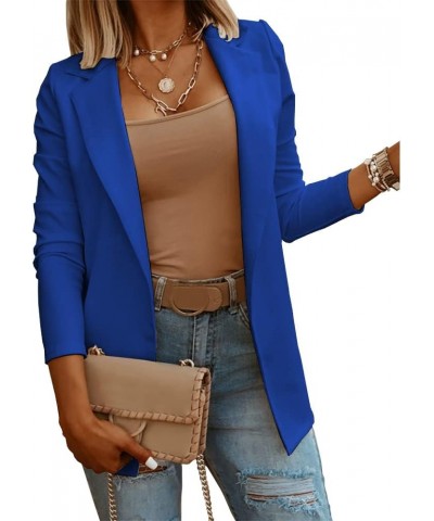 Women's Casual Long Sleeve Blazers Open Front Work Office Solid Color Knit Blazer Jacket Navy $23.65 Blazers