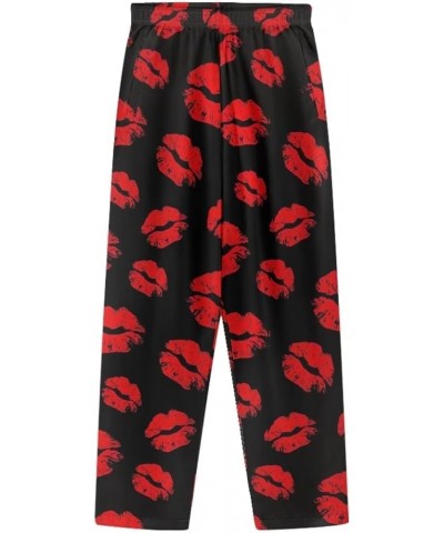 Pajamas Pants for Women Long Pants Sleepwear Soft Comfy Night Wear Loungewear Pajama House Wear XS-4XL Red Lips $15.67 Sleep ...