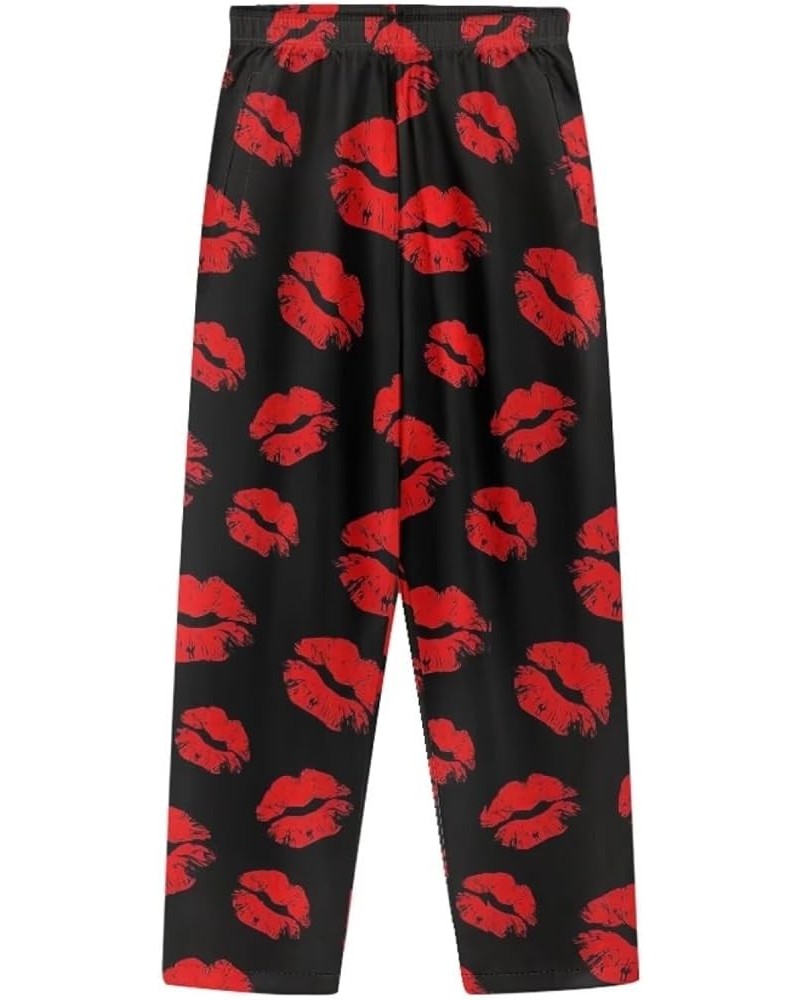 Pajamas Pants for Women Long Pants Sleepwear Soft Comfy Night Wear Loungewear Pajama House Wear XS-4XL Red Lips $15.67 Sleep ...