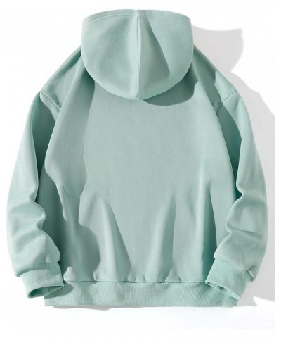 Women's Letter Graphic Printed Long Sleeve Pullover Drawstring Hoodie Sweatshirt Mint Green $18.54 Hoodies & Sweatshirts