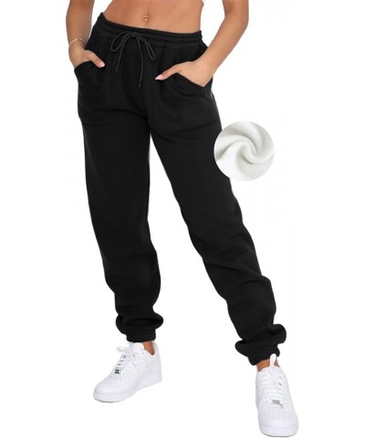 Fleece Sweatpants Women Baggy - Womens Sweatpants Sweats Y2K, Drawstring Sweatpants for Teen Girls Black(fleece Lined) $12.99...