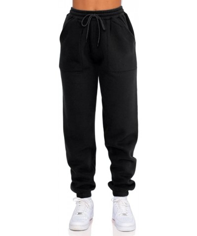 Fleece Sweatpants Women Baggy - Womens Sweatpants Sweats Y2K, Drawstring Sweatpants for Teen Girls Black(fleece Lined) $12.99...