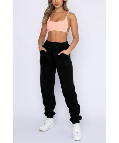 Fleece Sweatpants Women Baggy - Womens Sweatpants Sweats Y2K, Drawstring Sweatpants for Teen Girls Black(fleece Lined) $12.99...