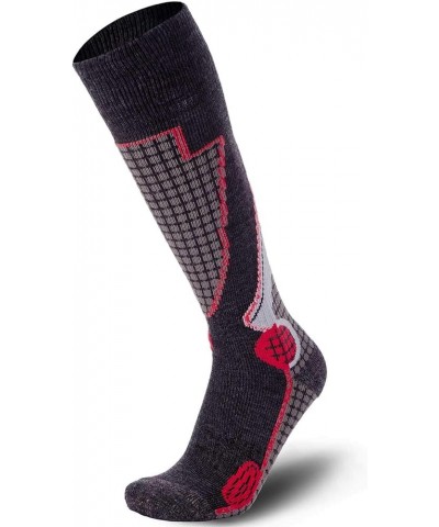 High Performance Wool Ski Socks - Thermal Warm Merino Wool OTC Sock, Men Women 3 Pairs - Black/Grey/Red $28.03 Socks