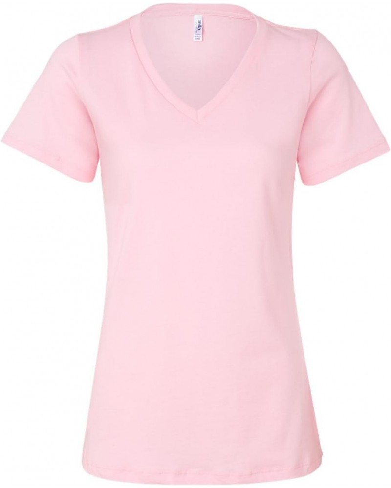 Missy'S Relaxed Jersey Short-Sleeve V-Neck T-Shirt (6405)- Pink,X-Large $7.19 T-Shirts