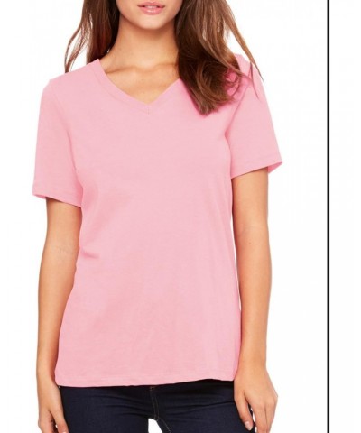 Missy'S Relaxed Jersey Short-Sleeve V-Neck T-Shirt (6405)- Pink,X-Large $7.19 T-Shirts