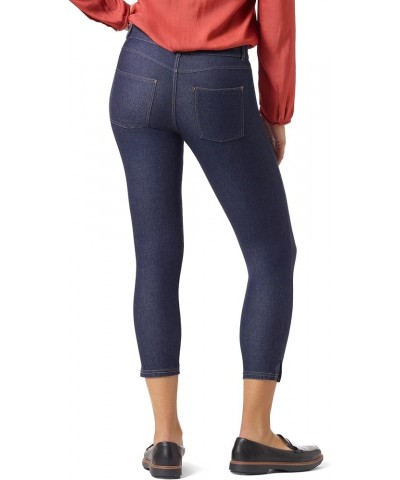 Women's Ankle Slit Essential Denim Capri Leggings with Pockets Deep Indigo Wash $13.82 Jeans