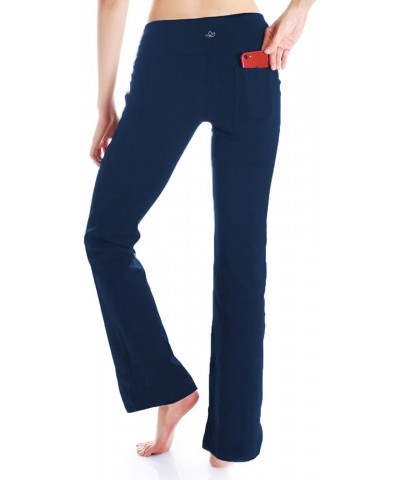 Yogipace,25"/27"/29"/31"/33"/35"/37",Women's Bootcut Yoga Pants Workout Back Pockets 35" Inseam-Tall Navy $15.96 Pants