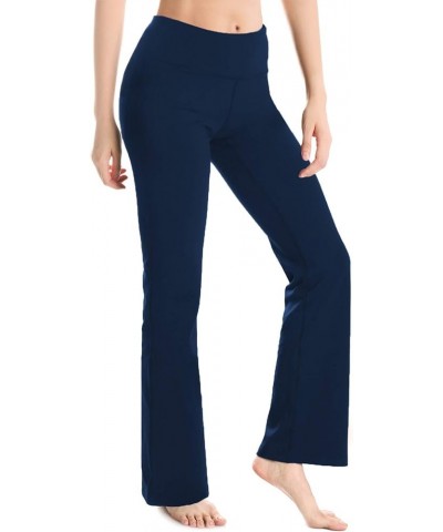 Yogipace,25"/27"/29"/31"/33"/35"/37",Women's Bootcut Yoga Pants Workout Back Pockets 35" Inseam-Tall Navy $15.96 Pants