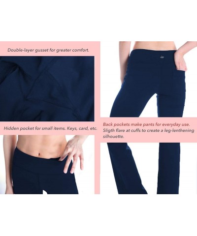 Yogipace,25"/27"/29"/31"/33"/35"/37",Women's Bootcut Yoga Pants Workout Back Pockets 35" Inseam-Tall Navy $15.96 Pants