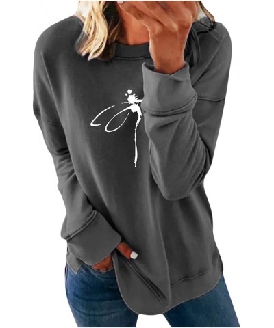 Womens Trendy Crewneck Sweatshirts Pullover Tops Long Sleeve Casual Graphic 2023 Fall Fashion Clothes A-gray My Orders $6.71 ...