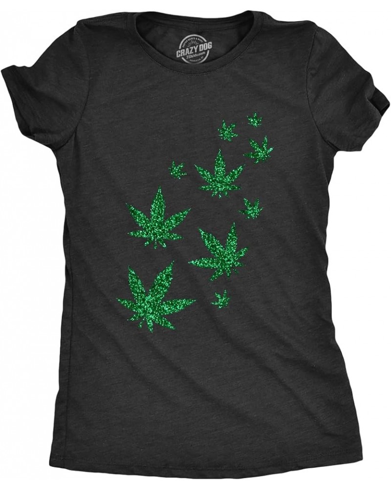 Womens Saint Patricks Day T Shirts for Pubs Funny Drinking Shirts for Women Heather Black - Glitter Pot $8.99 T-Shirts