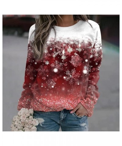 Ugly Christmas Sweaters For Women 2023 Cute Christmas Tree Print Crewneck Long Sleeve Pullover Holiday Sweatshirts 10 red $7....