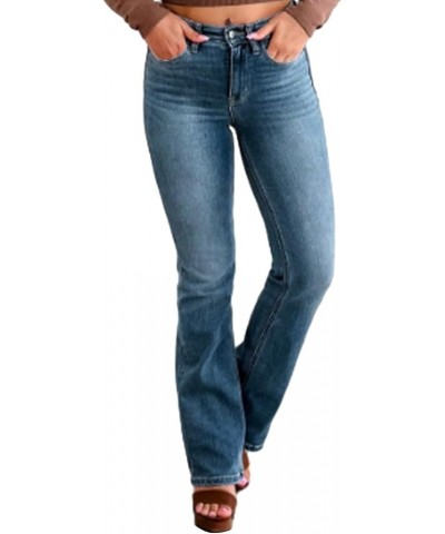 Women High Waist Wide Leg Jeans High Waisted Flare Jeans with Classic Wide Leg Denim Pants Bell Bottom Jeans E-blue $15.50 Jeans