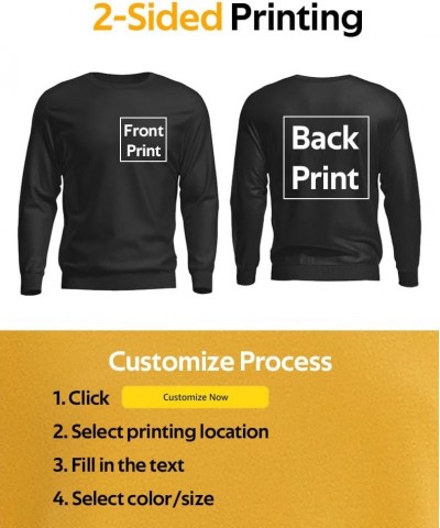 Custom Shirts for Men Women Design Your Own Front Back Print Photo Personalized T Shirt (Style 1) Style 1 Long Sleeves Cotton...