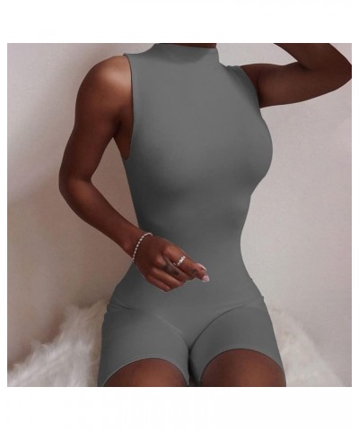 Women's Sexy Sleeveless Zipper Bodycon Party Club Long Rompers Jumpsuit B-grey $14.52 Jumpsuits