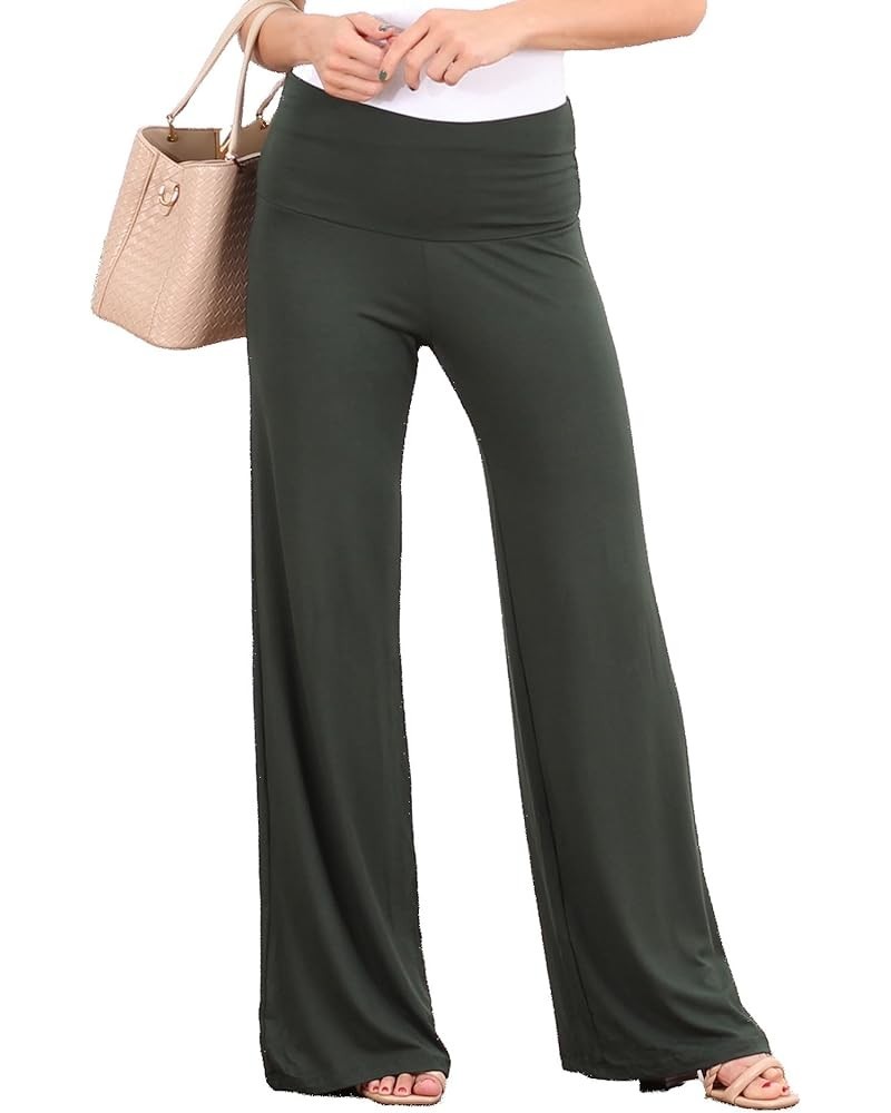 Palazzo Pants for Women Casual Summer Wide Leg Beach Pants Plus Size Made in USA Olive $17.39 Pants