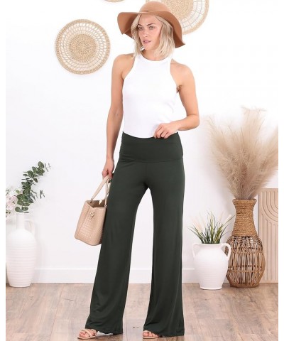 Palazzo Pants for Women Casual Summer Wide Leg Beach Pants Plus Size Made in USA Olive $17.39 Pants