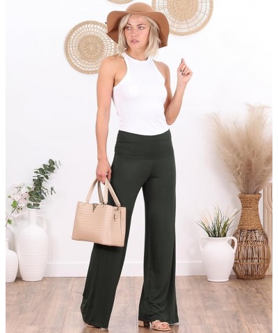 Palazzo Pants for Women Casual Summer Wide Leg Beach Pants Plus Size Made in USA Olive $17.39 Pants