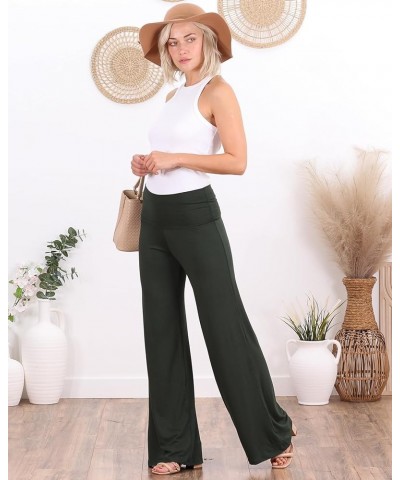 Palazzo Pants for Women Casual Summer Wide Leg Beach Pants Plus Size Made in USA Olive $17.39 Pants