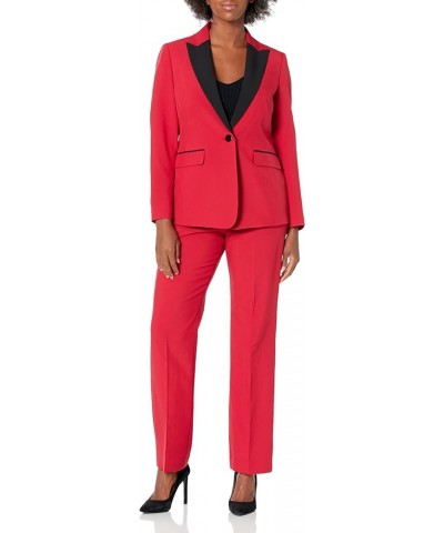 Women's 1 Button Notch Collar Jacket/Kate Pant Suit Cherry/Black $46.62 Suits