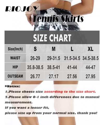 Tennis Skirts for Women with Pockets Inner Shorts High Waisted Golf Athletic Running Workout Sports Outfits B Printed Black $...