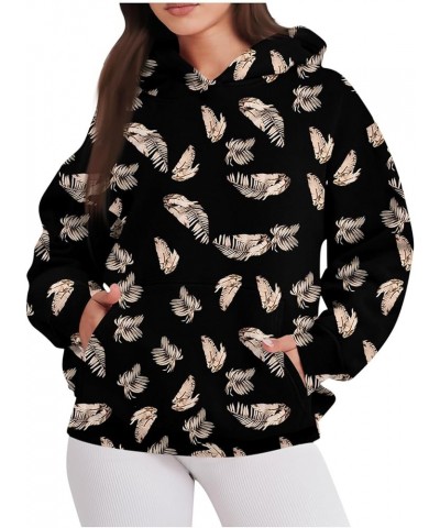 Hoodies for Women Round Neck Long Sleeve Sweatshirt Pocket Floral Print Pullovers Fashion Sweatshirts Cute Shirt 2-black $13....