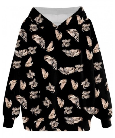 Hoodies for Women Round Neck Long Sleeve Sweatshirt Pocket Floral Print Pullovers Fashion Sweatshirts Cute Shirt 2-black $13....