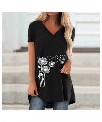 Womens Long Tunics or Tops to Wear with Leggings Short/Long Sleeve Blouses Shirts V Neck Dandalion $13.20 Tops